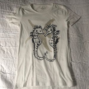 White, J. Crew seahorse graphic tee